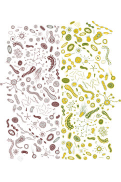 Ai矢量细菌图案病毒图案