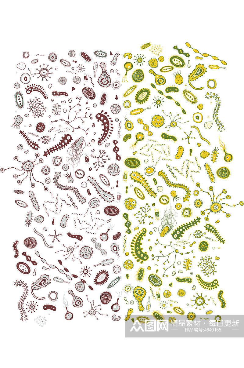 Ai矢量细菌图案病毒图案素材