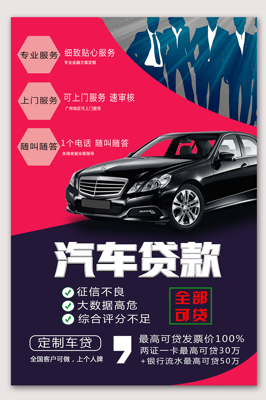 时尚汽车贷款小额贷款汽车贷款海报素材