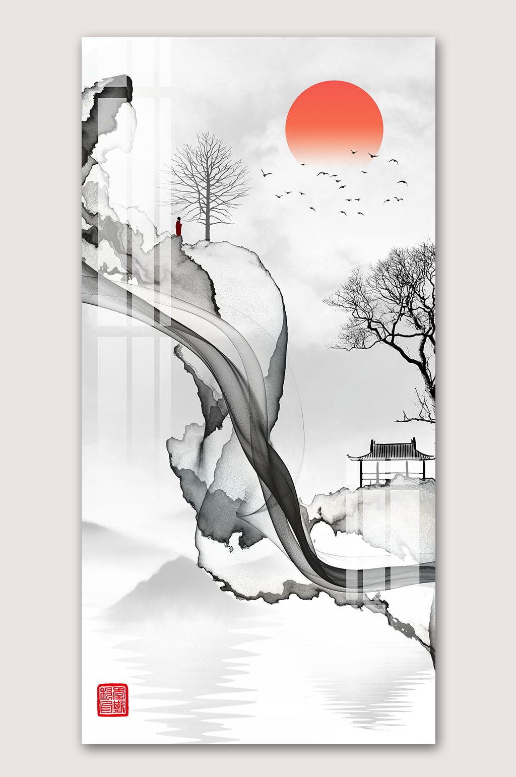 水墨挂画中国风海报素材