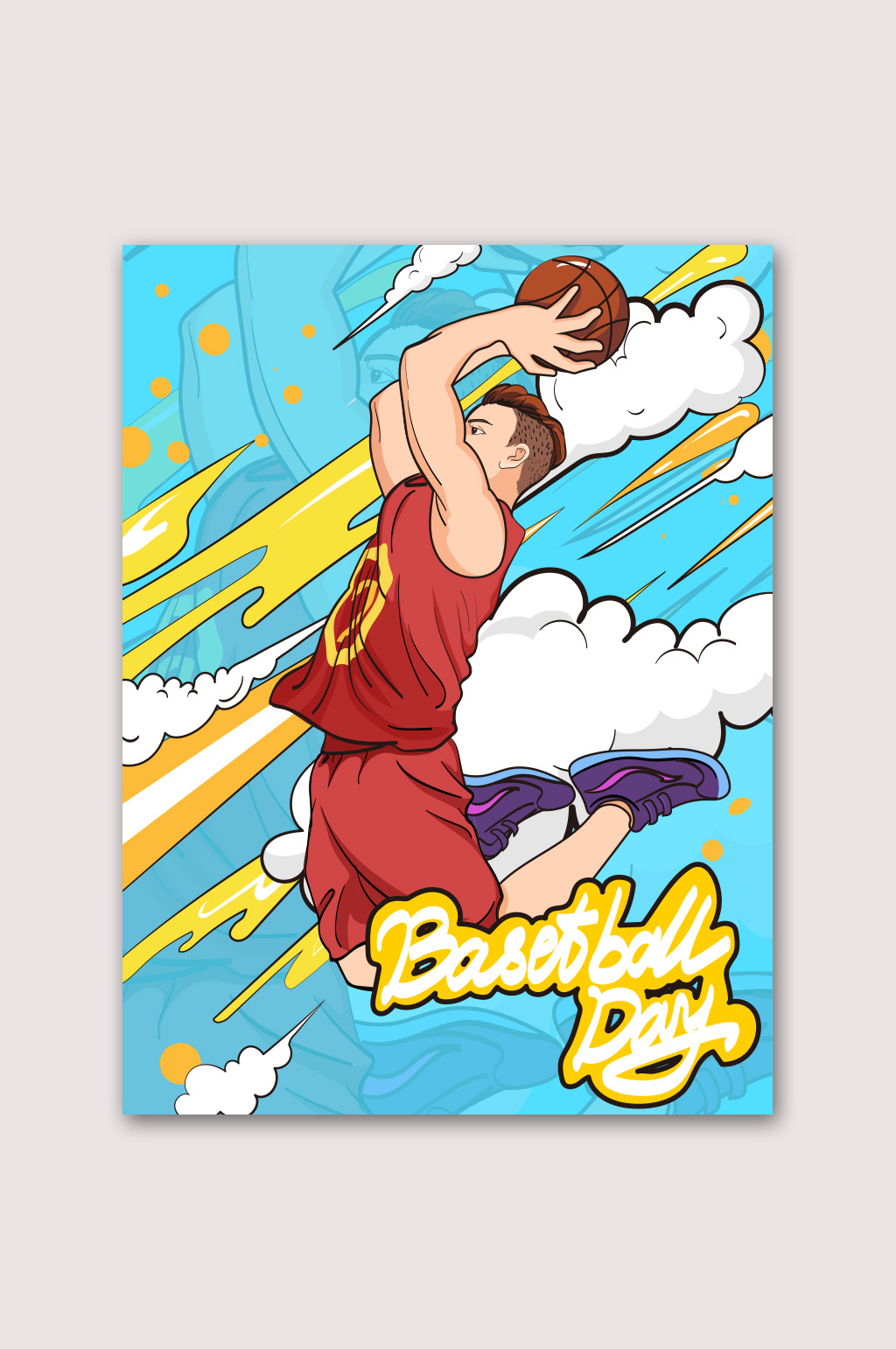 篮球海报手绘英语图片
