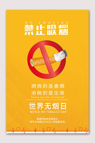 禁止吸烟无烟日海报