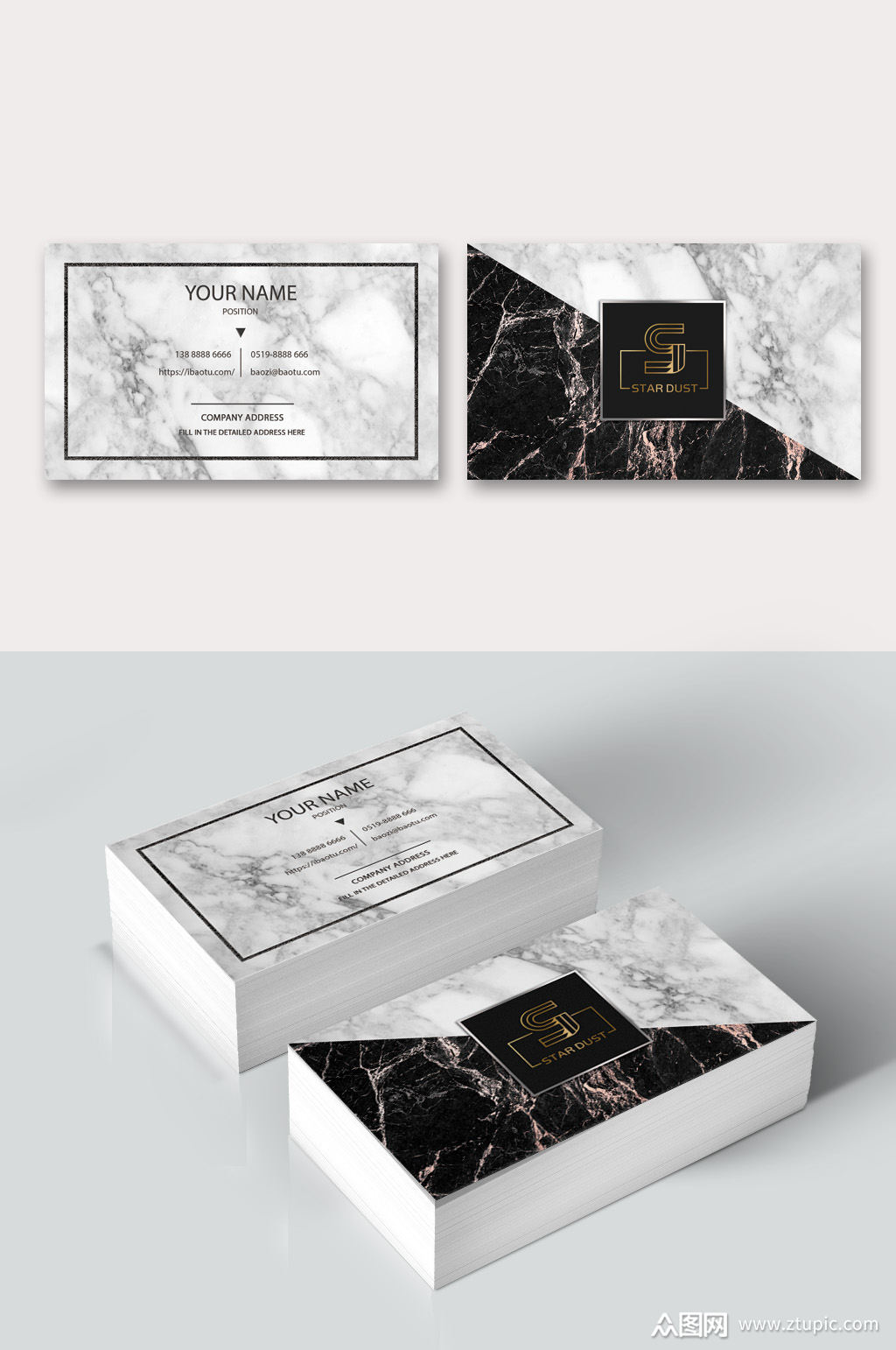 高档大理石烫金名片模板下载-编号26815-众图网