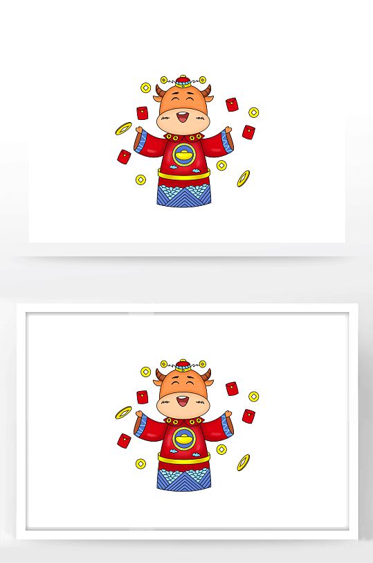 牛年大吉紅包插畫