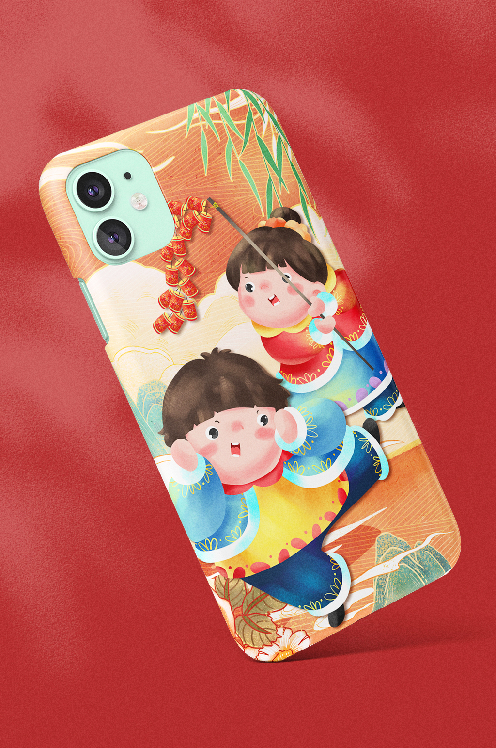 2021年春节插画国潮文化手机壳素材