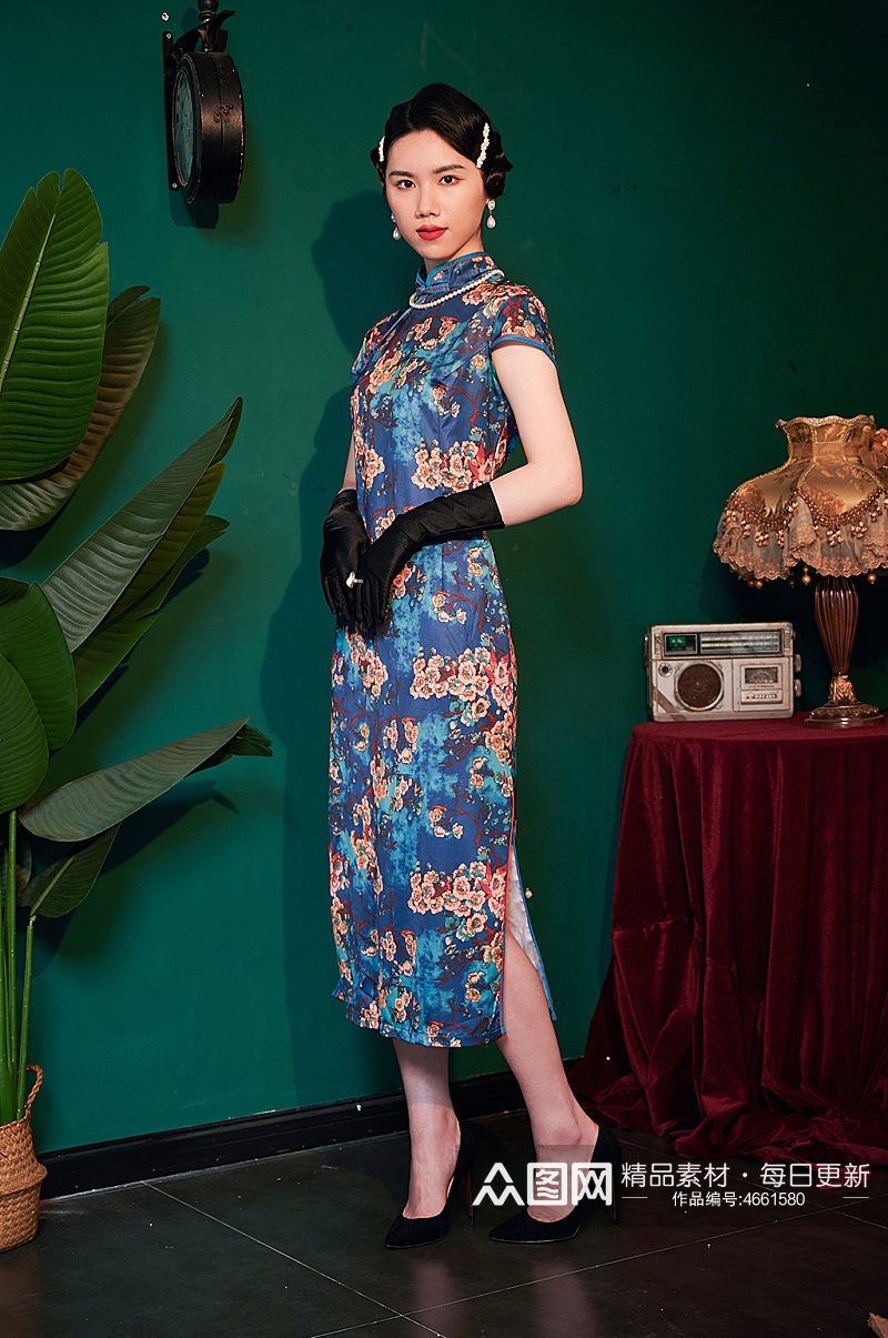 中式旗袍造型女人商业摄影人像摄影图素材