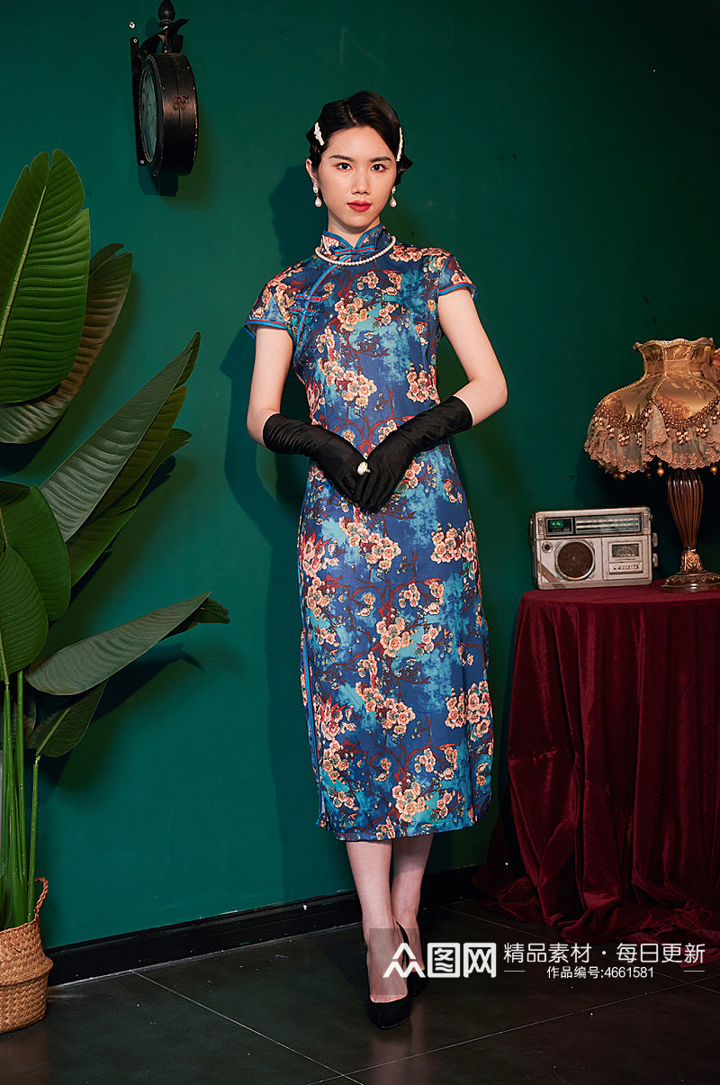 旗袍女人摄影商业摄影图中式旗袍造型素材
