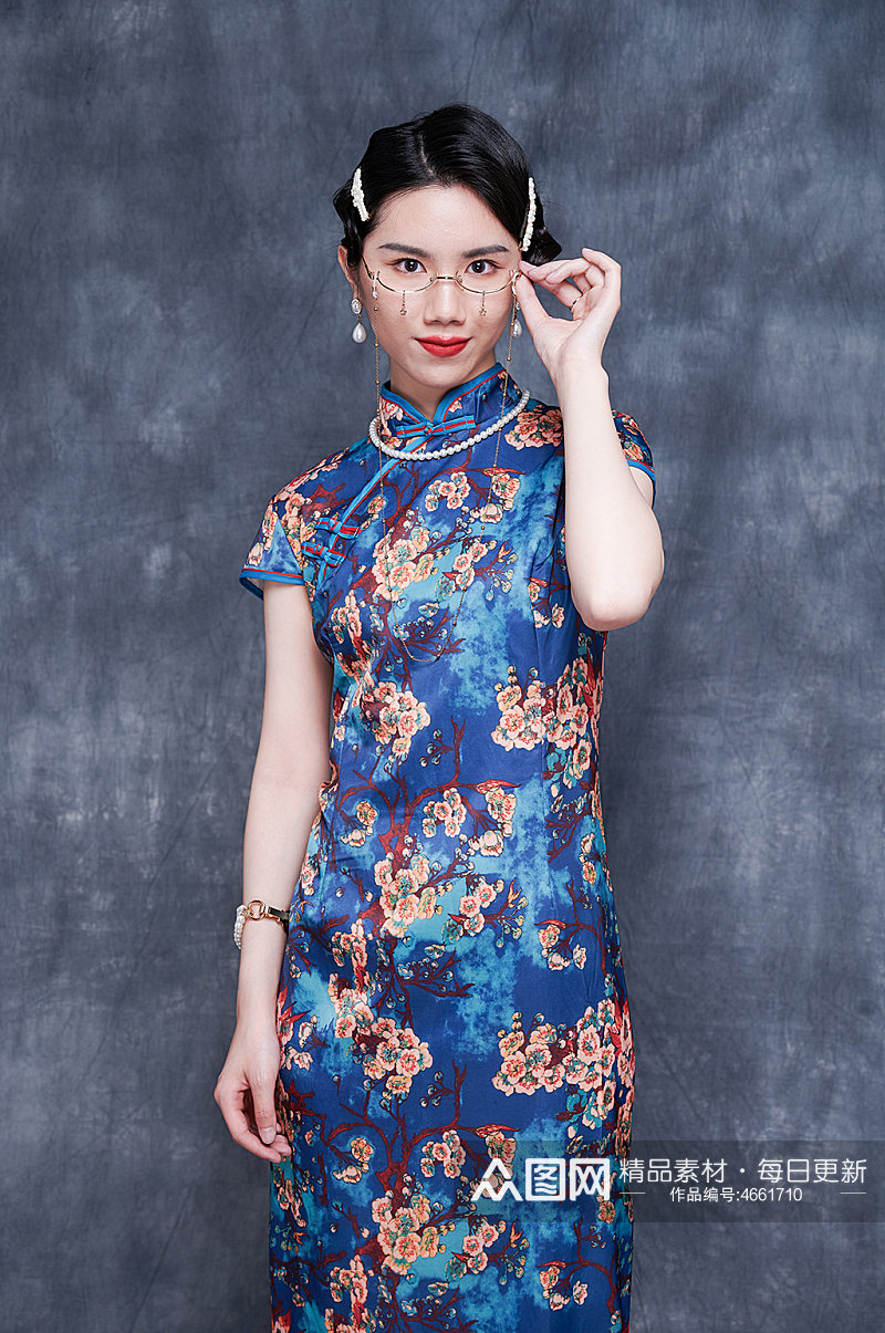 中式旗袍美女商业摄影图片人像摄影照片素材