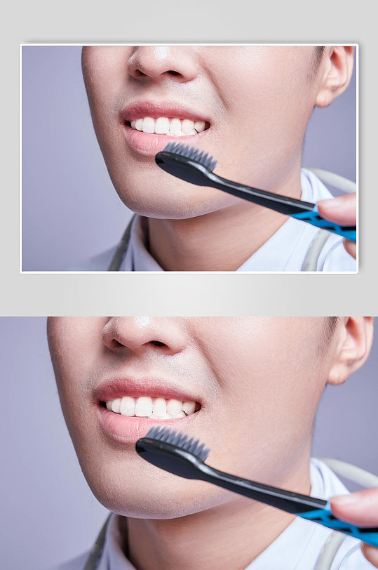 牙科医生刷牙展示高清摄影图