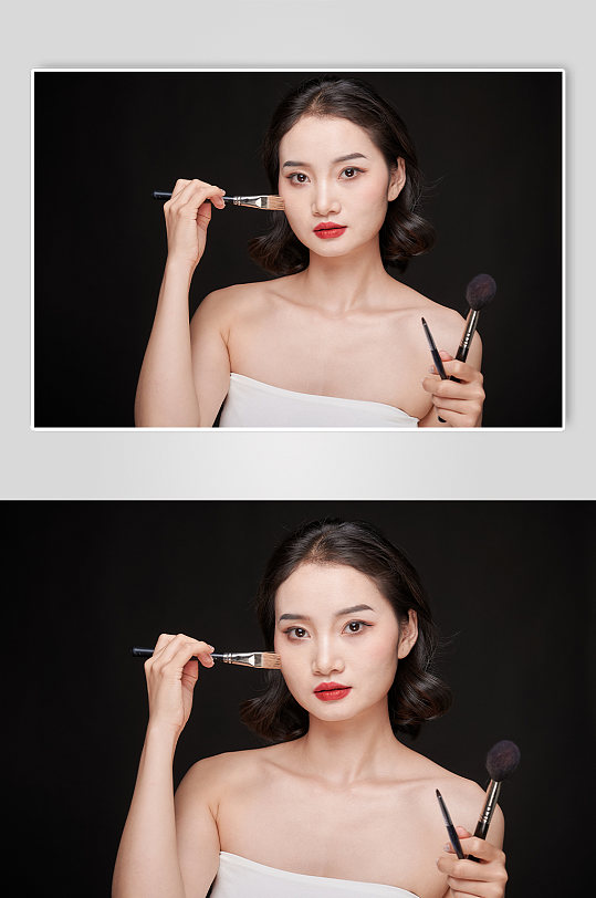 亚洲美女美容彩妆护肤美妆人物摄影图片