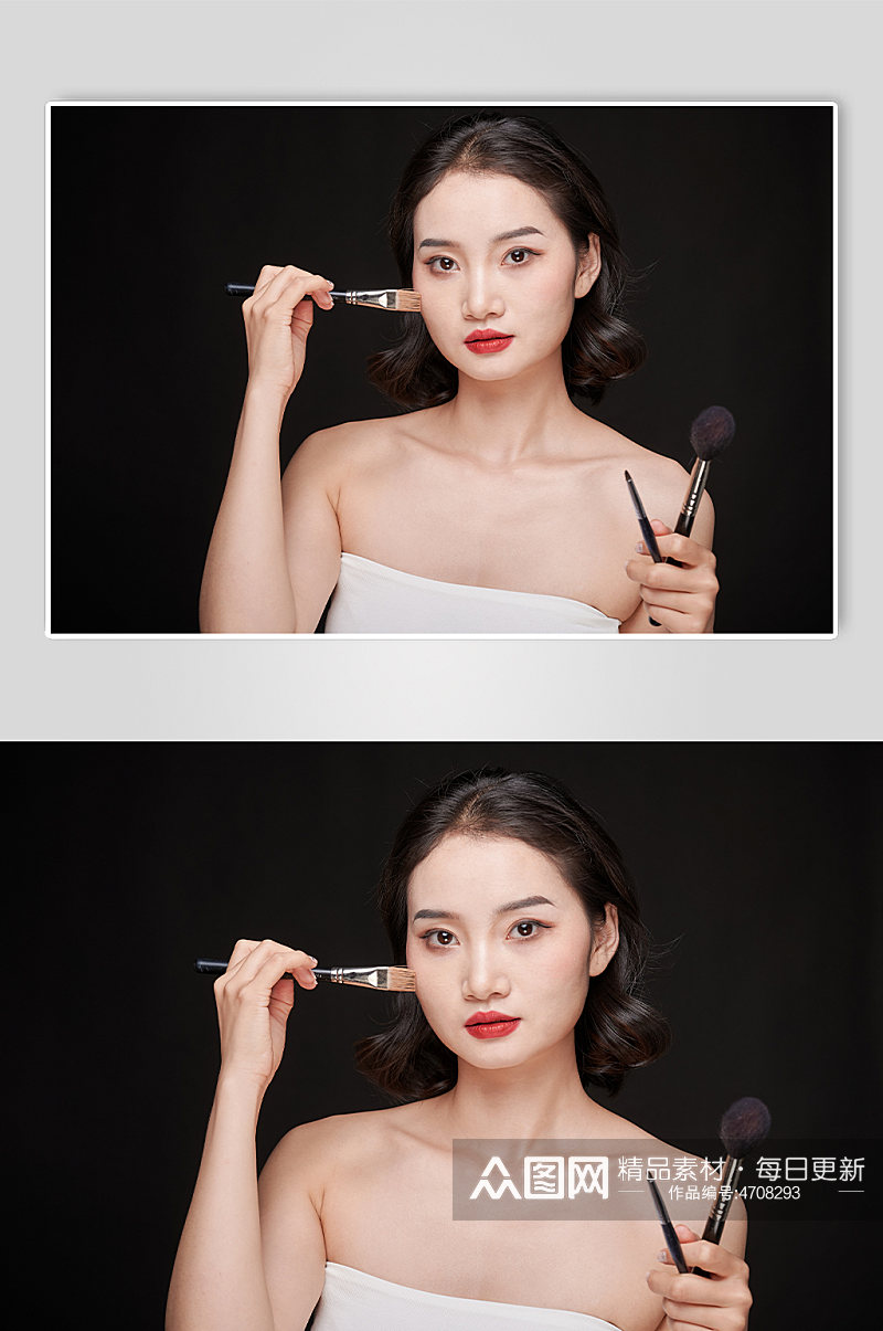 亚洲美女美容彩妆护肤美妆人物摄影图片素材