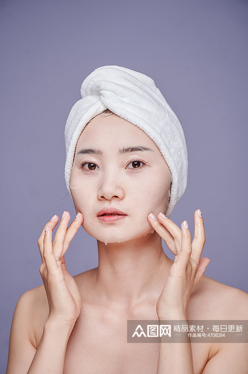 女性女人护肤美容美妆面膜人物摄影图片素材