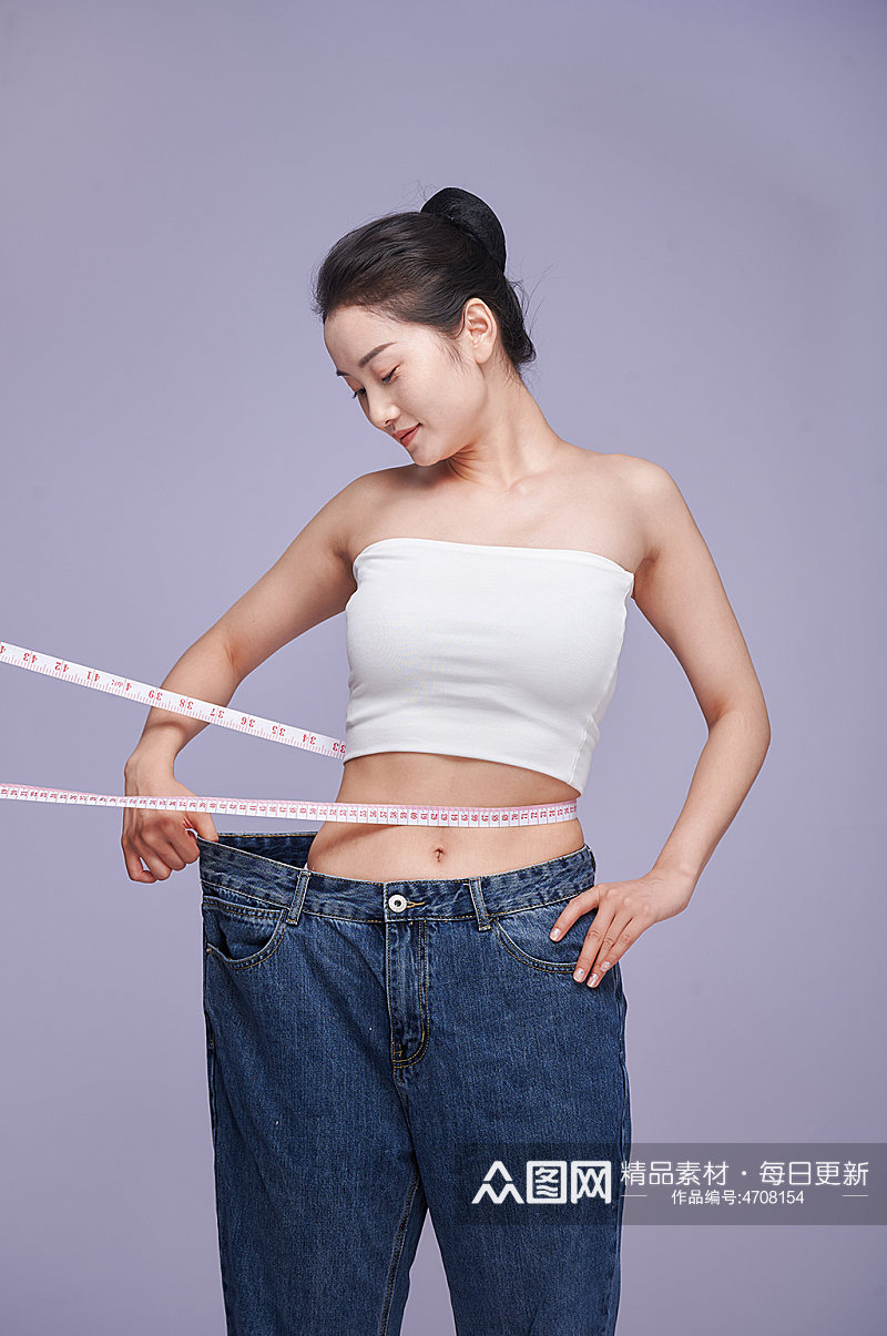 瘦身美体女性减肥人物摄影图片素材