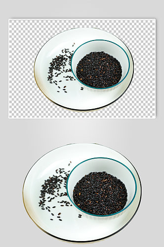 五谷杂粮黑米摆盘免抠元素PNG摄影图片