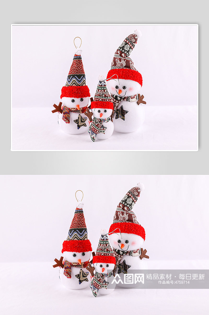 圣诞节物品雪人铃铛礼盒元素摄影图片素材
