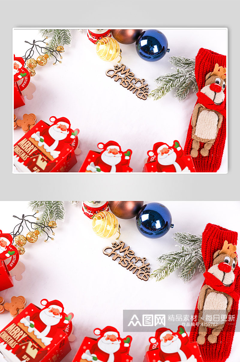 圣诞节物品元素背景摄影图片素材