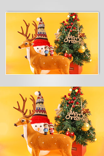 圣诞节主题元素麋鹿物品摄影图片