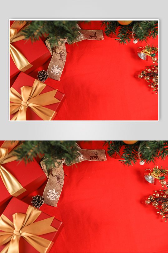 圣诞节物品主题元素背景摄影图片
