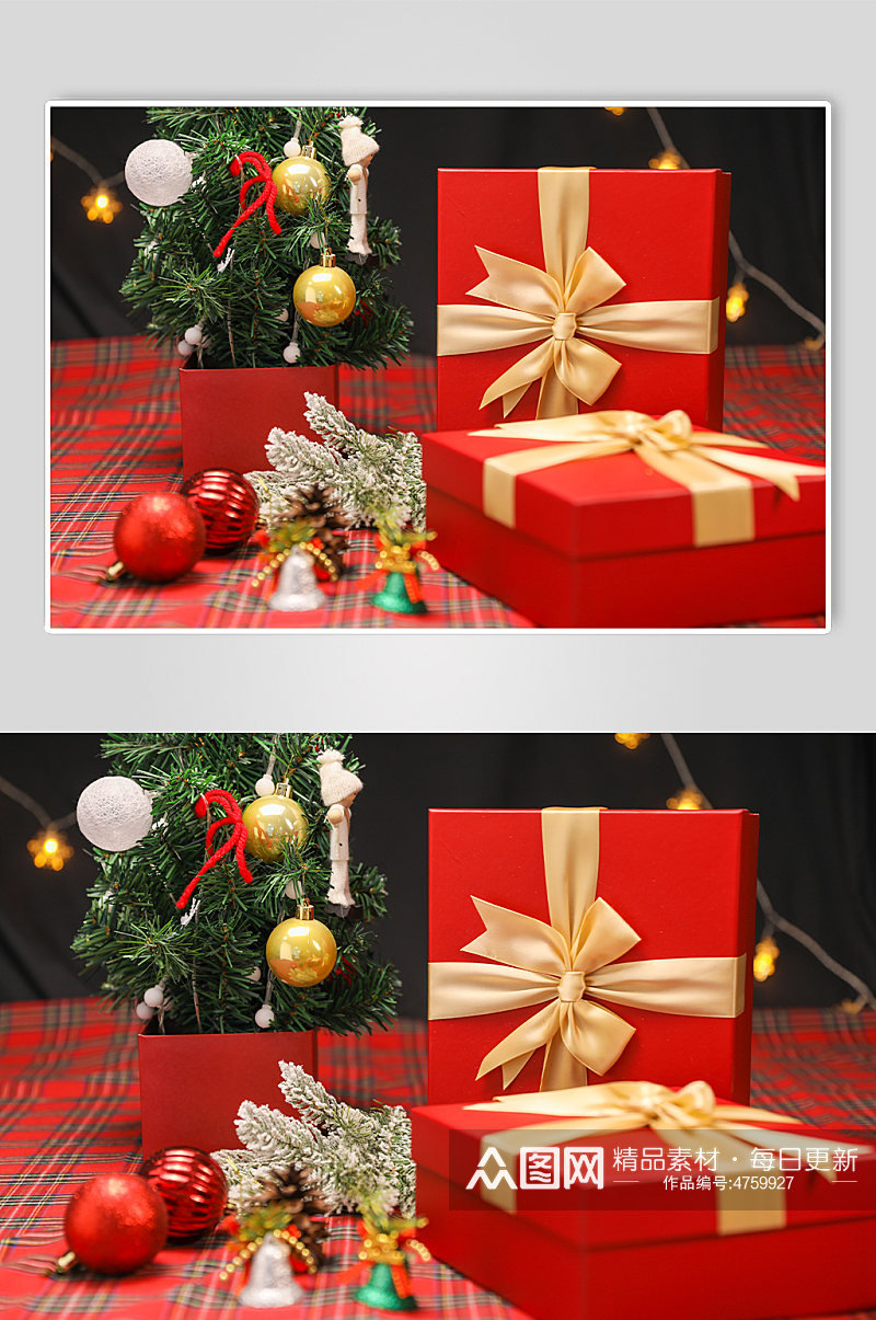 圣诞节物品圣诞礼盒元素摄影图片素材