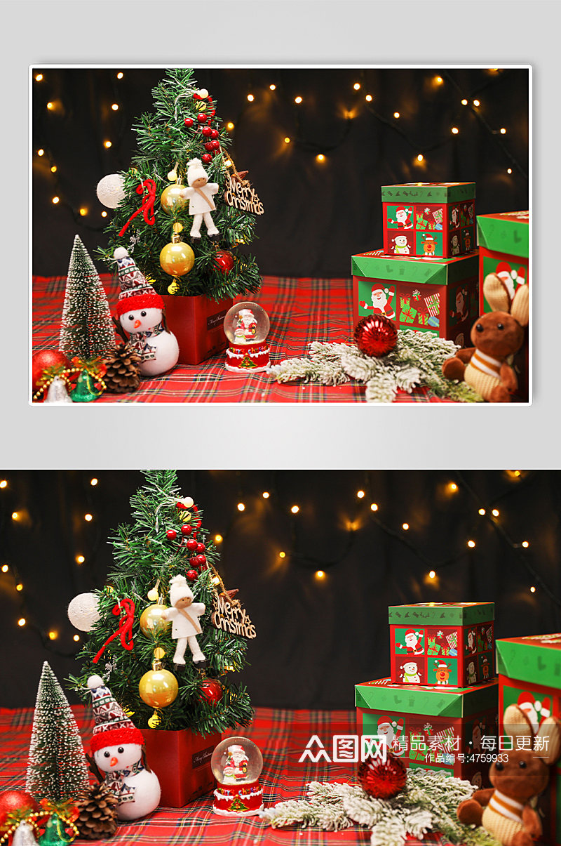 圣诞节物品主题元素背景摄影图片素材