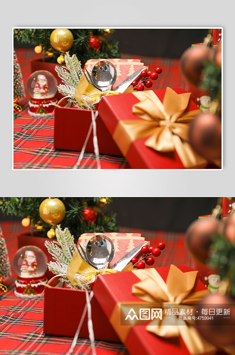 圣诞节物品圣诞礼盒元素摄影图片素材