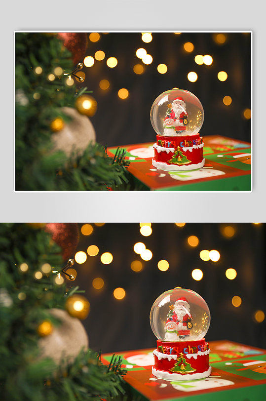 圣诞节物品水晶球元素摄影图片