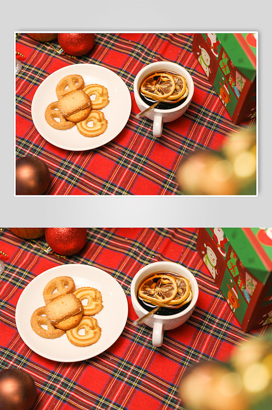 圣诞节饮料美食物品主题元素背景摄影图片