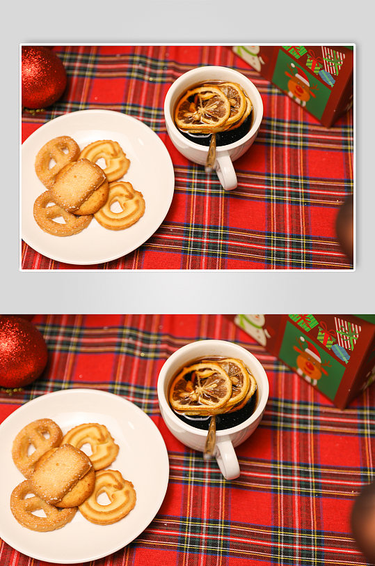 圣诞节饮料美食物品主题元素背景摄影图片