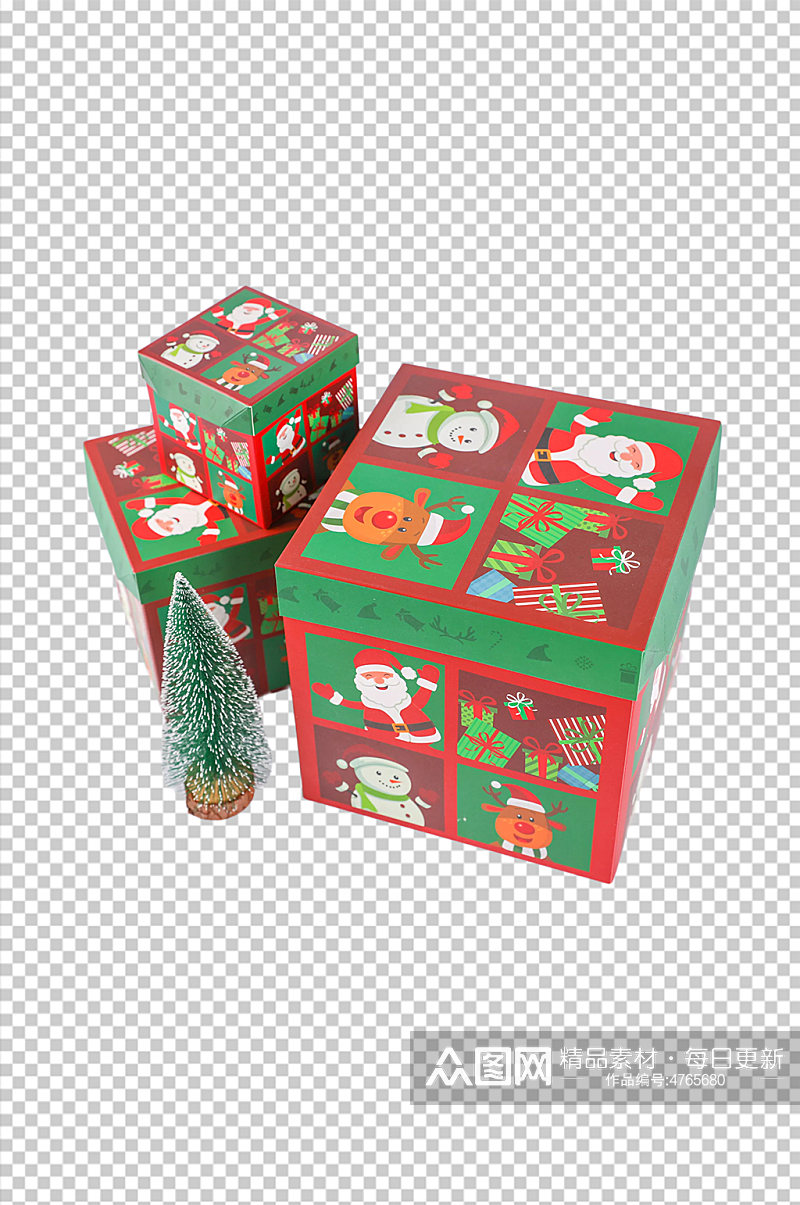 圣诞节包装礼盒免抠元素PNG摄影图片素材