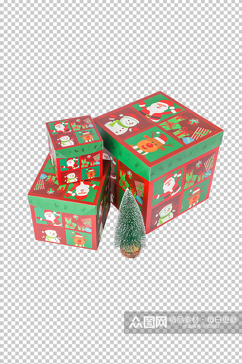 圣诞节包装礼盒免抠元素PNG摄影图片素材