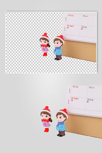 圣诞节日历玩偶免抠元素PNG摄影图片