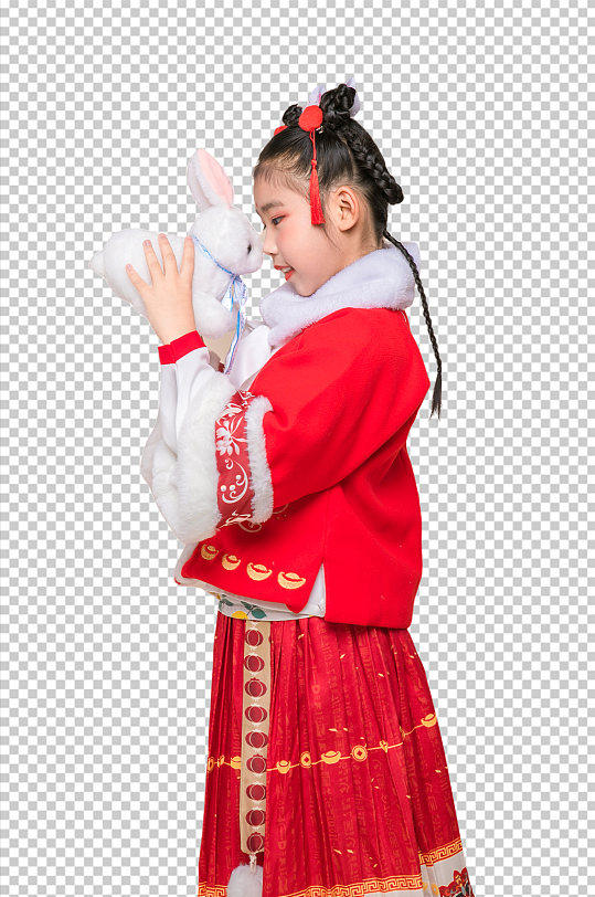 可爱春节新年小女生古风PNG免抠摄影图片