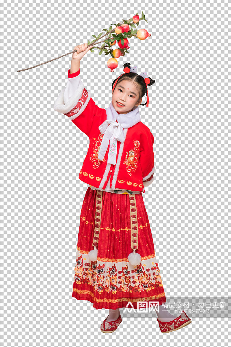 春节新年美食人物小女孩PNG免抠摄影图片素材