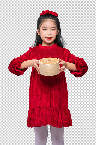 春节新年美食人物小女孩PNG免抠摄影图片