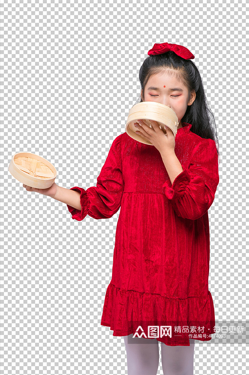 春节新年美食人物小女孩PNG免抠摄影图片素材