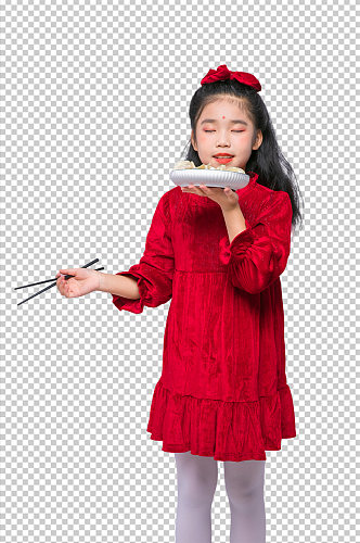 春节新年美食人物小女孩PNG免抠摄影图片