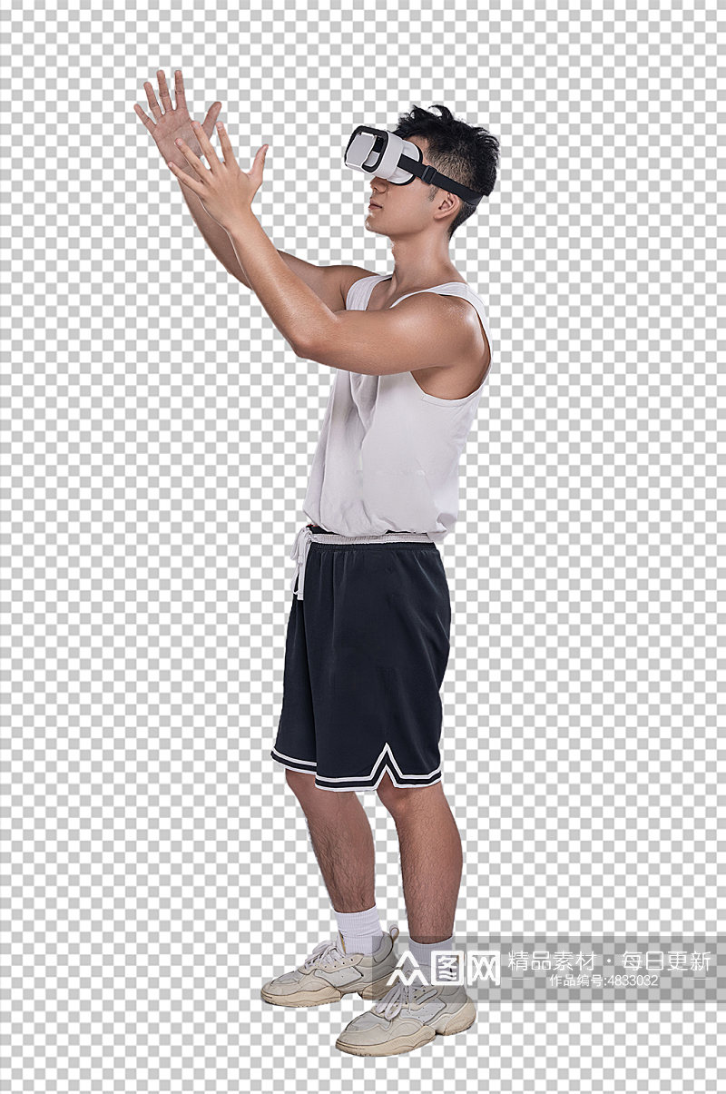 VR运动科技健身男生PNG免抠元素摄影图素材