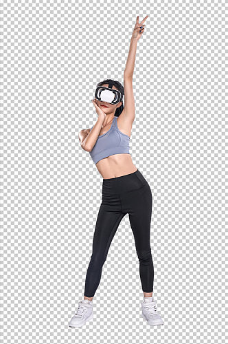 科技VR运动健身女生PNG免抠元素摄影图
