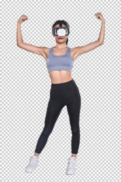 VR运动科技健身女性PNG免抠元素摄影图