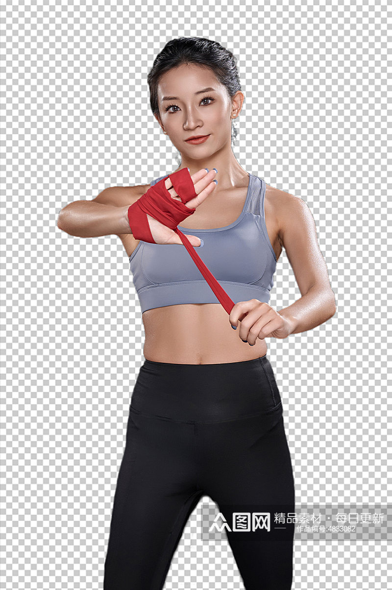 拳击运动健身女生PNG免抠元素摄影图片素材