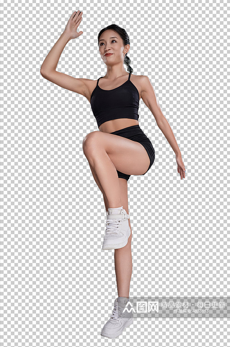 时尚运动健身女生PNG免抠元素摄影图片素材