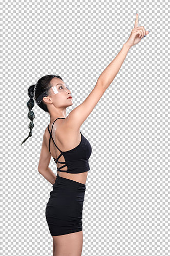 科技风运动健身女生PNG免抠元素摄影图