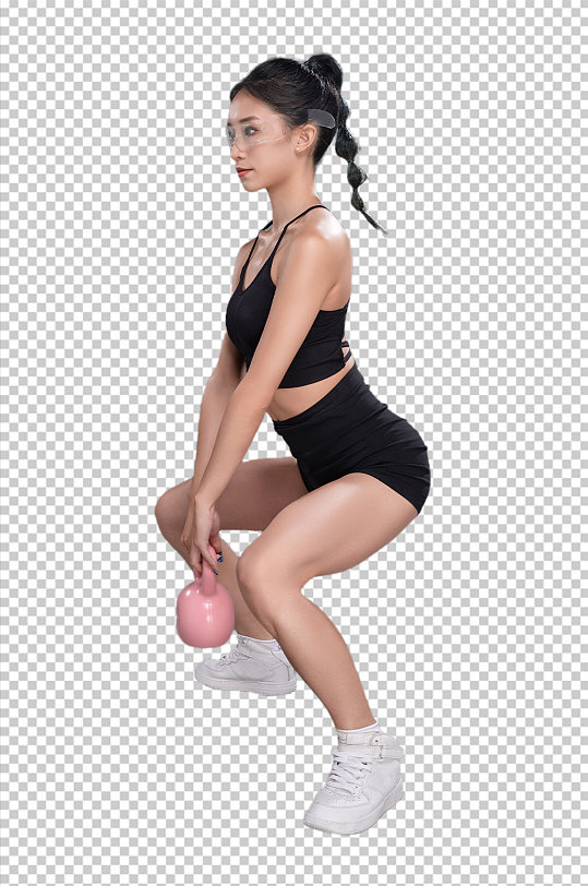 VR科技运动健身女生PNG免抠元素摄影图