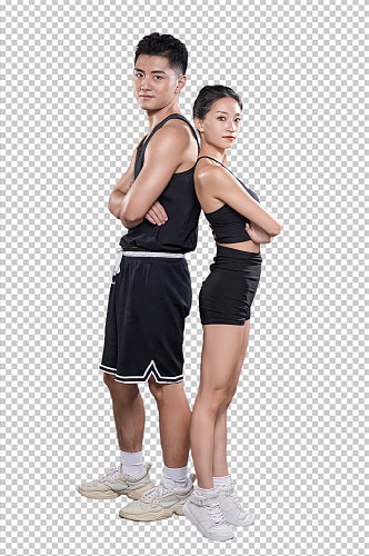 时尚运动健身男女PNG免抠元素摄影图片