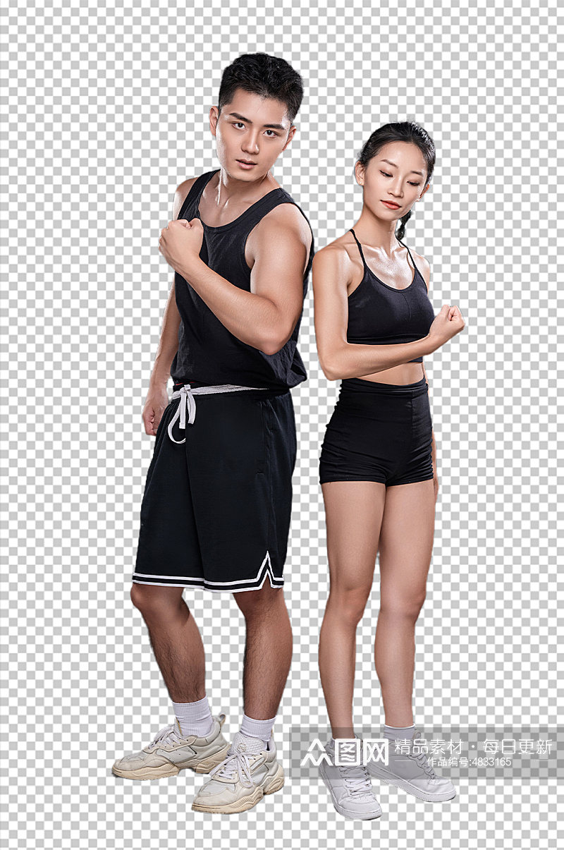 健身体育运动男女人物PNG免抠摄影图片素材