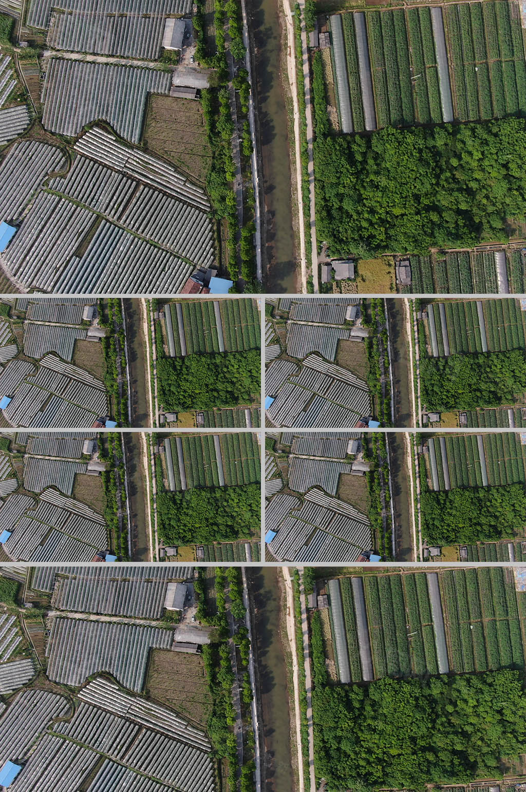 4K航拍大棚农业种植基地素材