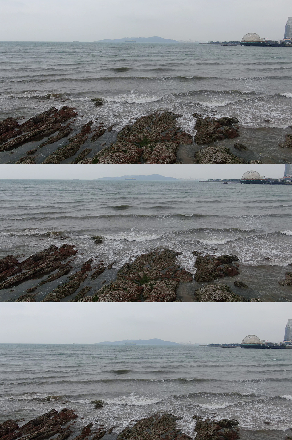 航拍大海波涛汹涌的海浪素材