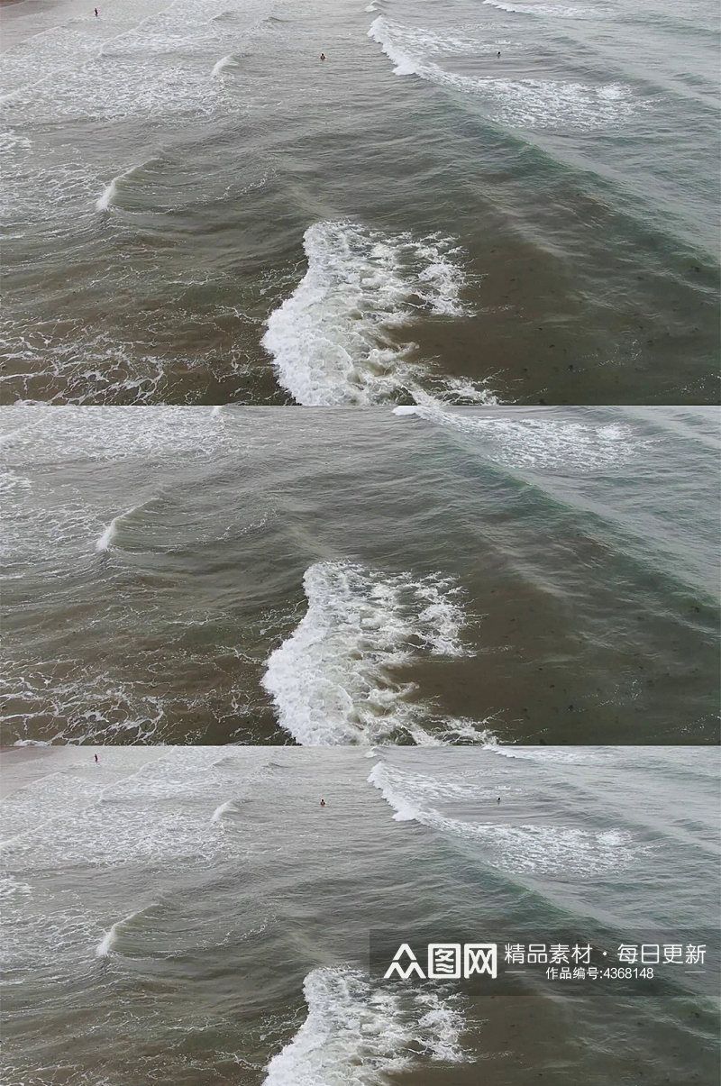 航拍大海海浪浪花素材