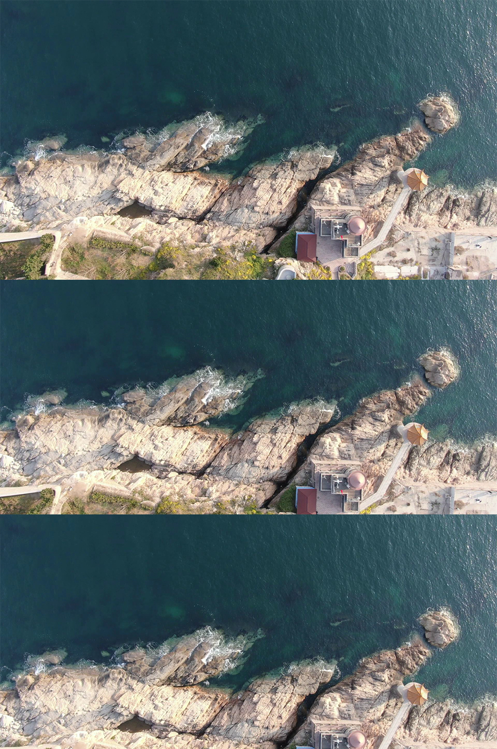 俯拍大海礁石岛屿素材