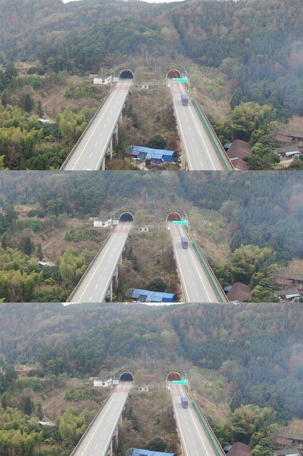 航拍高速路隧道交通运输素材